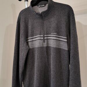 Travis Mathew Dark Gray Long Sleeve 1/4 Zip Pullover